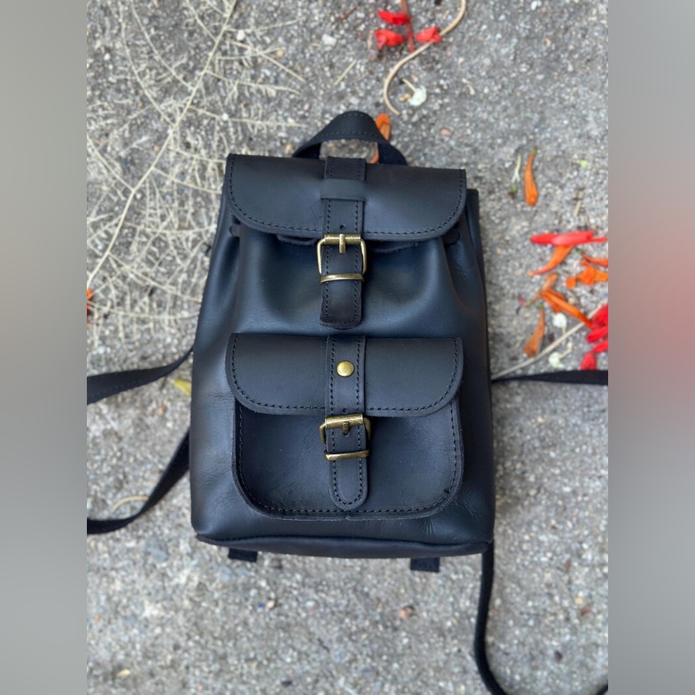 Leather Mini Backpack - Picture 7 of 8